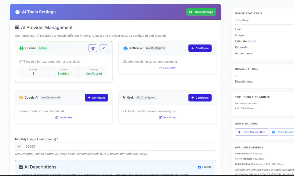AI Tools Interface
